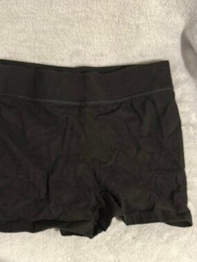 Hanes Black Shorts with Elastic Waistband Size 7-8